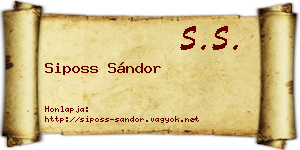 Siposs Sándor névjegykártya