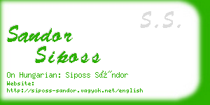 sandor siposs business card